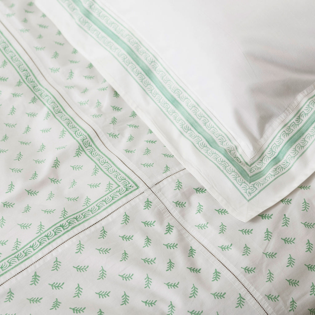 Fern Green with matching Pia Feather Duvet Cover