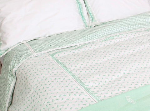 Pia Feather Hand Block Printed Duvet Cover