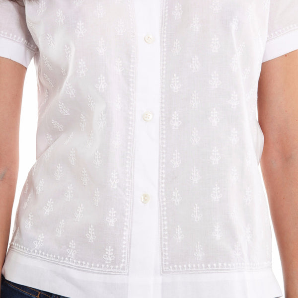 White Embroidered