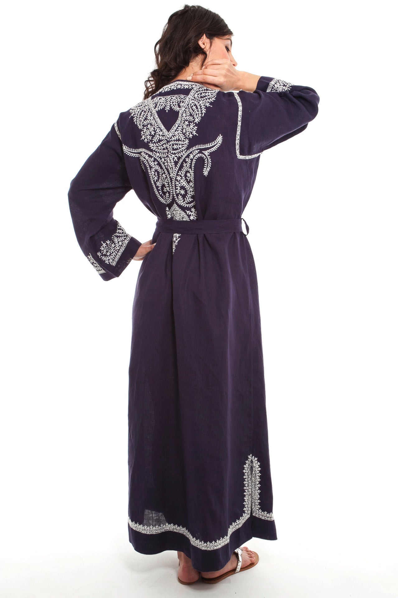 Hand Embroidered Linen Dressing Gowns Torna Lucia Hand Embroidered Linen Dressing Gowns Torna Lucia